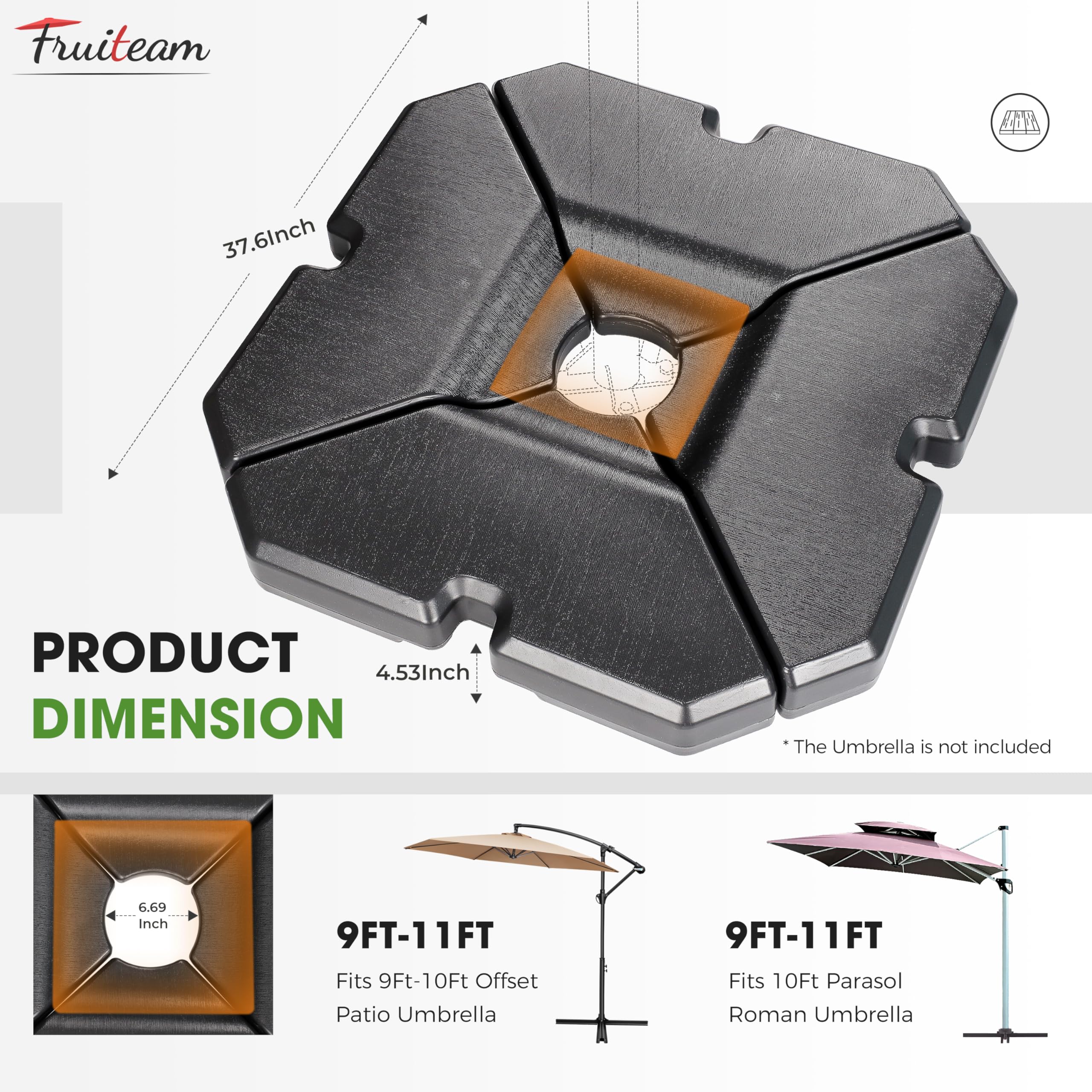 Soporte Cuadrangular Para Sombrilla